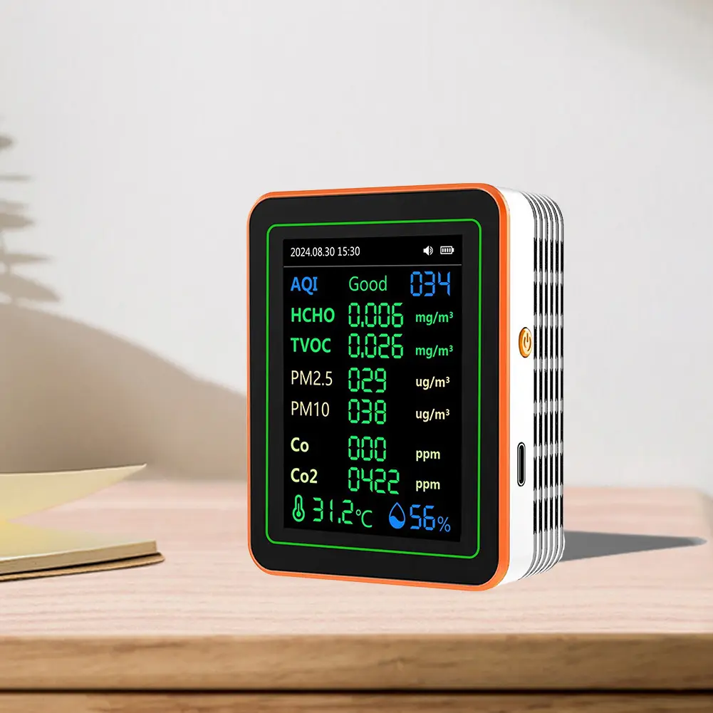 12 In 1 Air Quality Monitor PM2.5 PM10 CO CO2 TVOC HCHO AQI Tester Temperature Humidity Meter Carbon Dioxide Detector