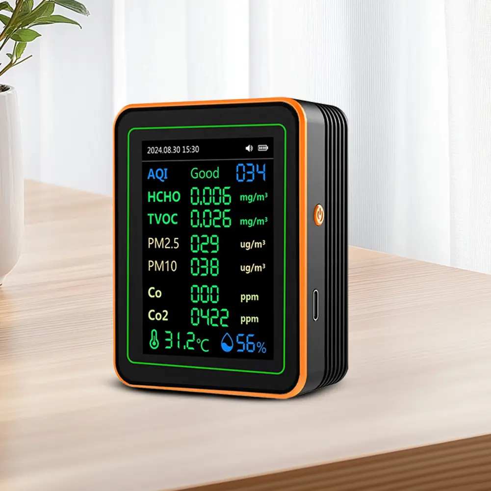 12 In 1 Air Quality Monitor PM2.5 PM10 CO CO2 TVOC HCHO AQI Tester Temperature Humidity Meter Carbon Dioxide Detector