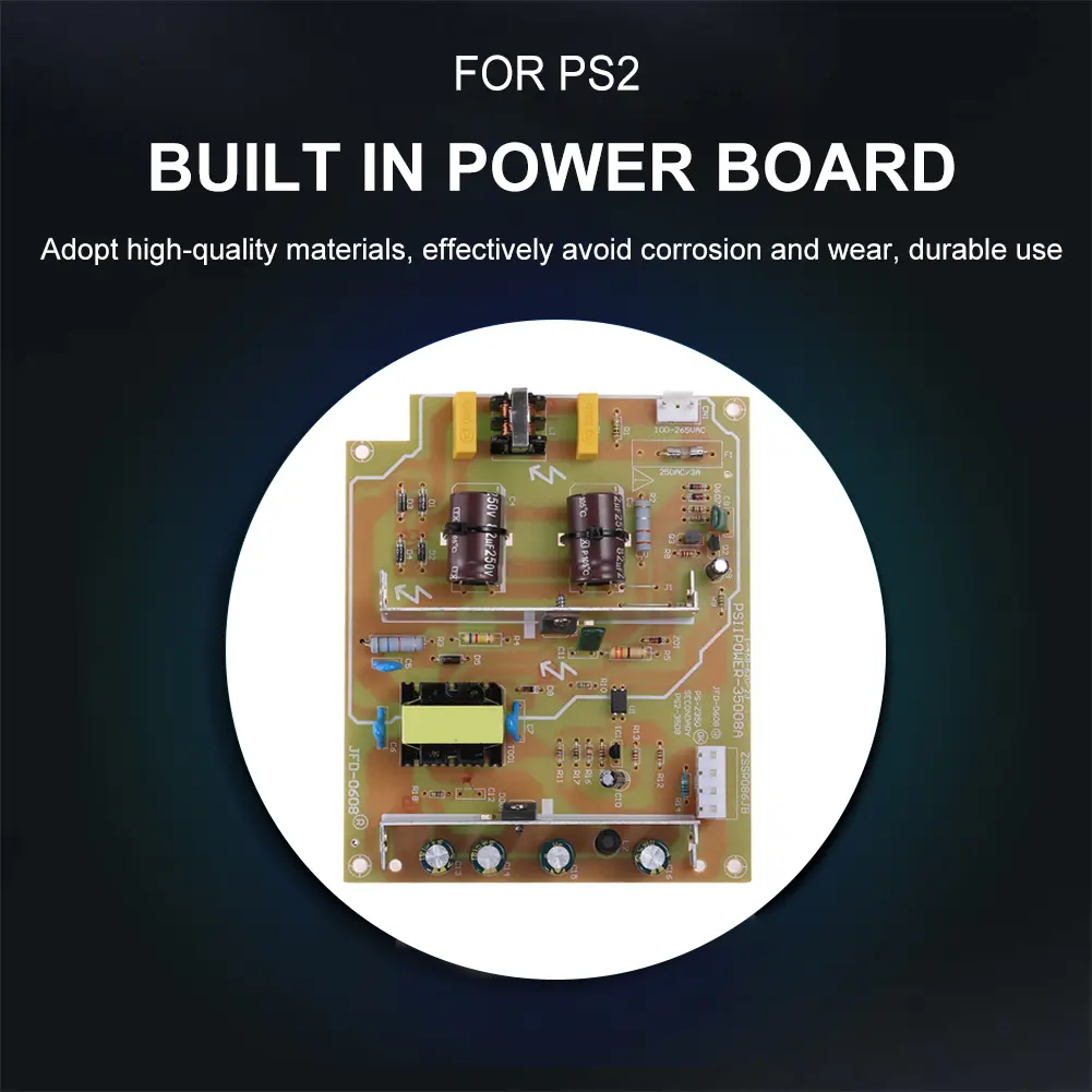 for PS2 Fat Power Adapter 110V-220V Power Supply Board for PS2 Fat Console 35008/50000 50001 50006 Built in Power Supply Board