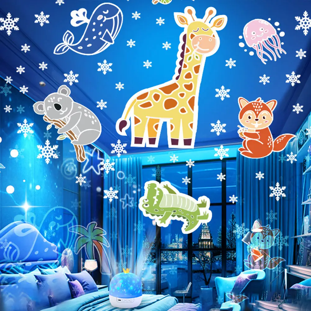 15/21 Projection Theme Night Light Projector with Music Rotatable Crown Night Light Atmosphere Light 3 Light Modes for kids Room