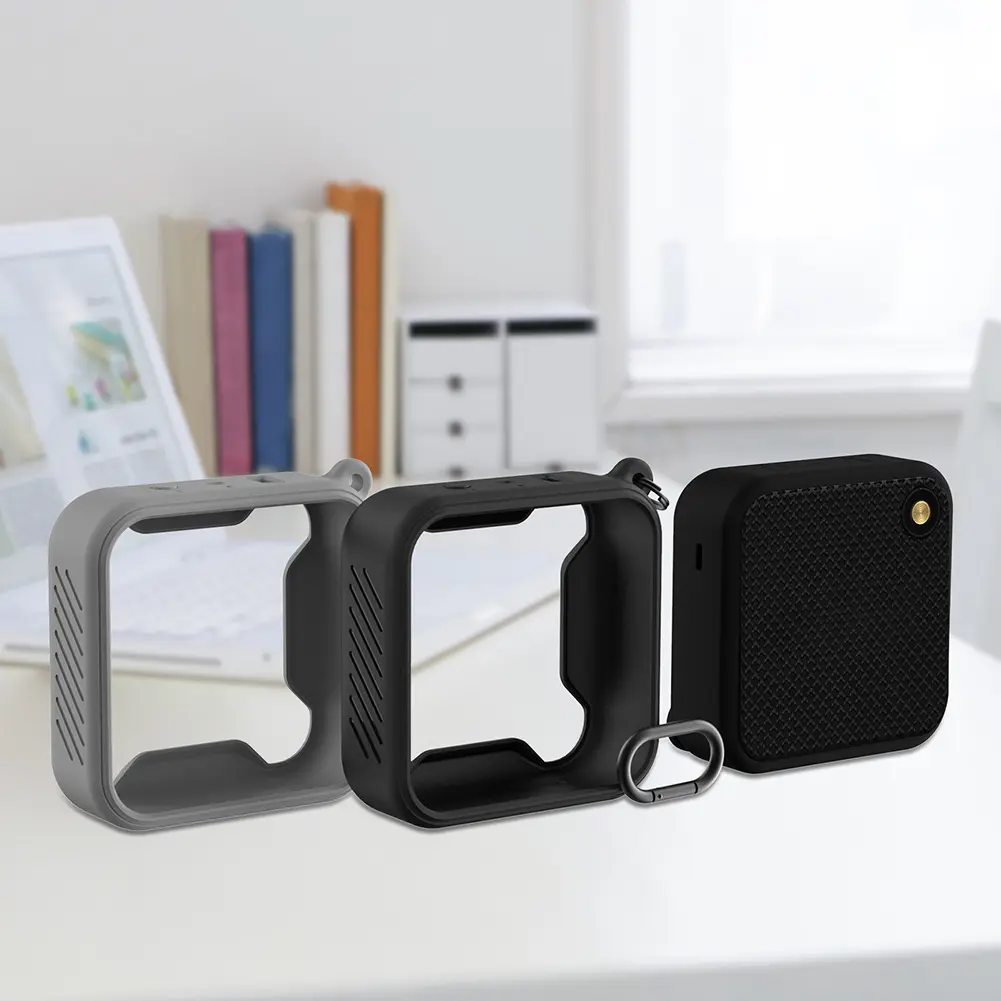 Portable Speaker Cover Silicone Shockproof Anti-fall Speaker Protective Case with Metal Hook for Marshall Willen Accessories