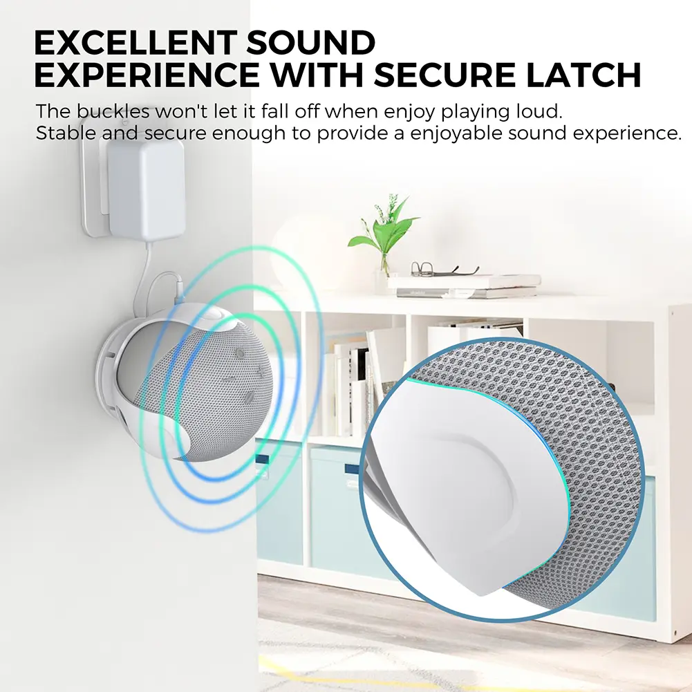 Plastic Speaker Bracket Space Saving Sound Speaker Bracket with Cable Management Smart Speaker Support for  Echo Dot Gen 4