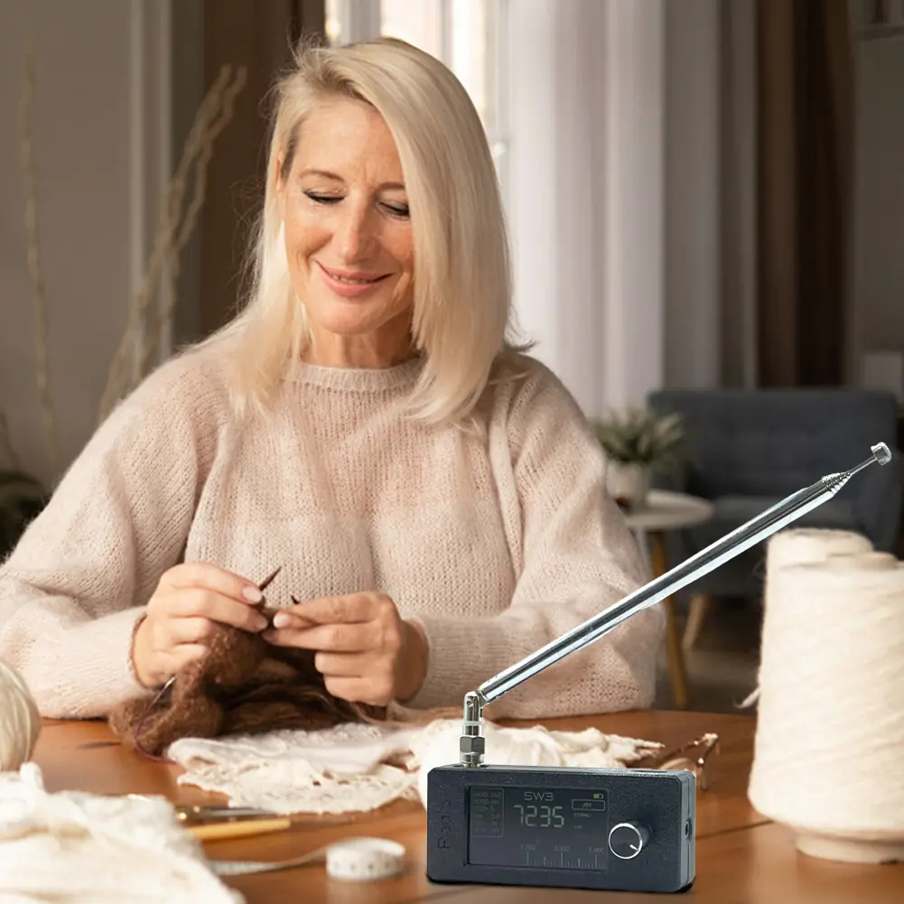 SI4732 0.5-108mhz Portable Radio 1.9inch IPS Screen Pocket Mini Radio with Telescopic Antenna FM/AM Radio HF SW MW VHF Radio