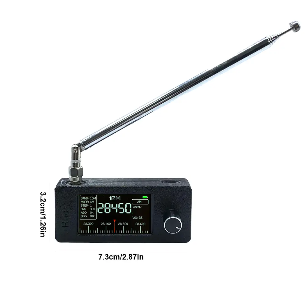 SI4732 0.5-108mhz Portable Radio 1.9inch IPS Screen Pocket Mini Radio with Telescopic Antenna FM/AM Radio HF SW MW VHF Radio