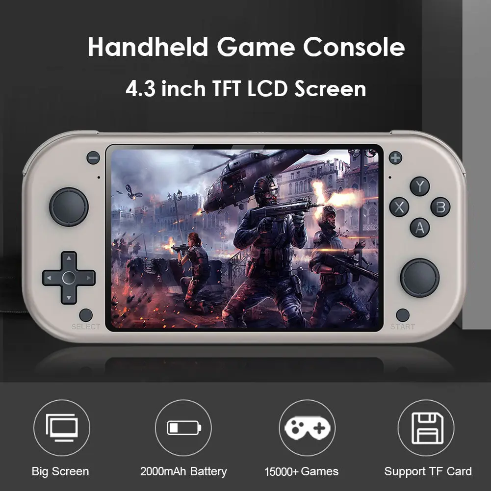 M17 Retro Game Portable Game Console 4.3 Inch 480*272 LCD Screen Mini Handheld Video Game Console Emuelec 25 Emulators