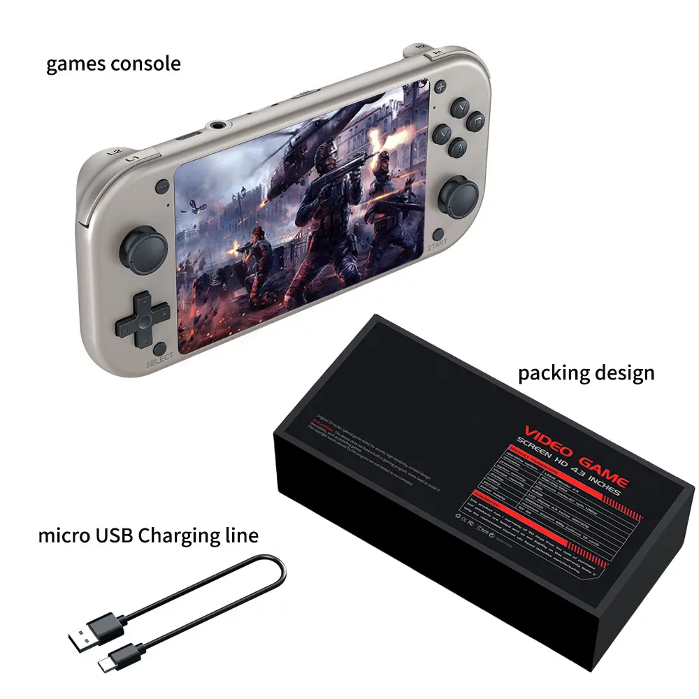 M17 Retro Game Portable Game Console 4.3 Inch 480*272 LCD Screen Mini Handheld Video Game Console Emuelec 25 Emulators
