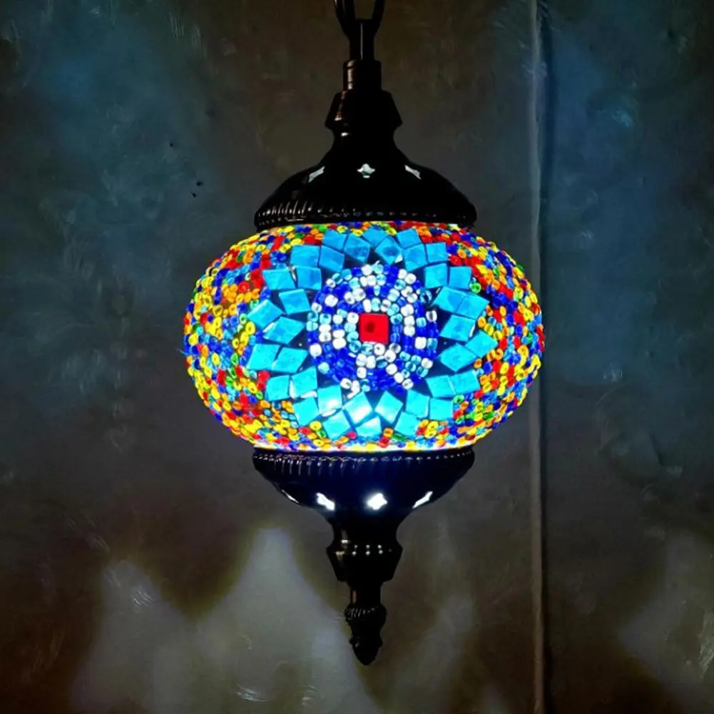 Turkish Retro Lighting E27 Bar Restaurant Mediterranean Pendant Light Restaurant Club Single Head Chandelier for Bar Home Hotel