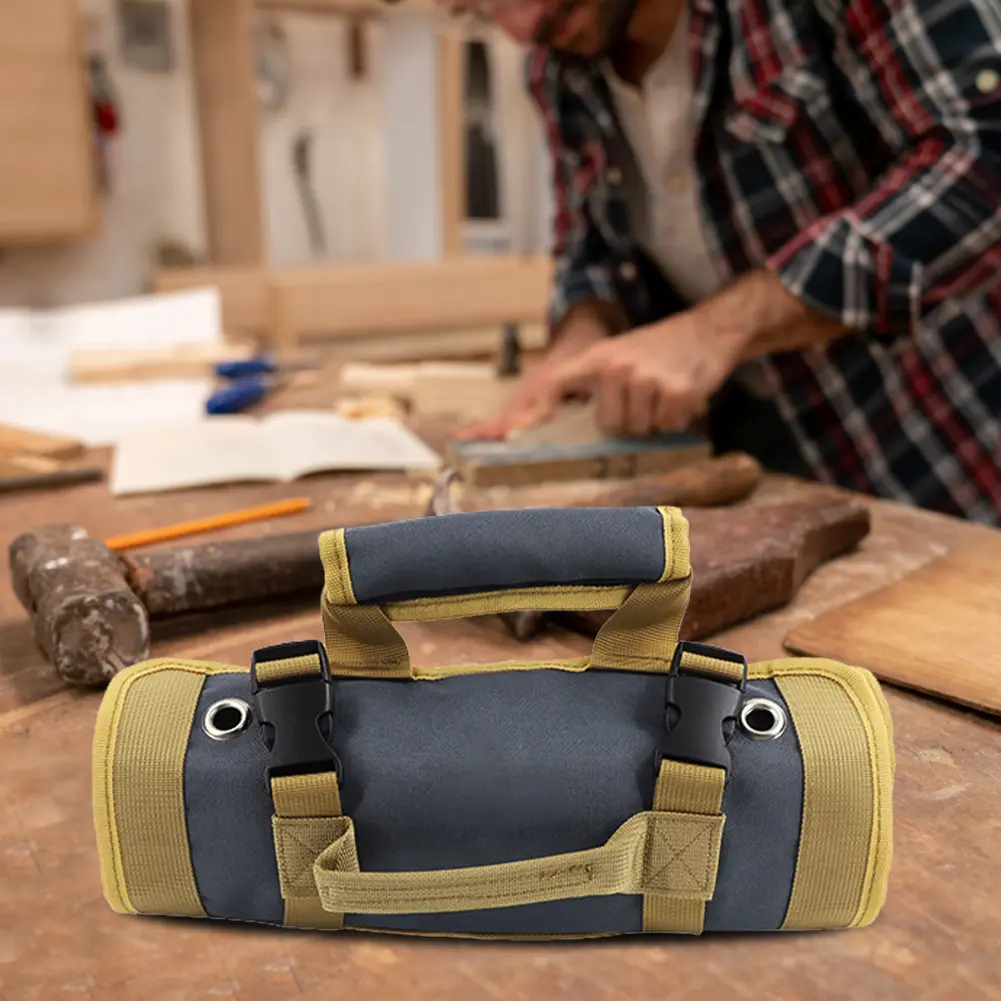 Roll Up Tool Bag Multi Pocket Tool Roll Organizer Portable Tool Organizer Carrier Bag for Mechanic/Electrician/Motorcycle/Truck