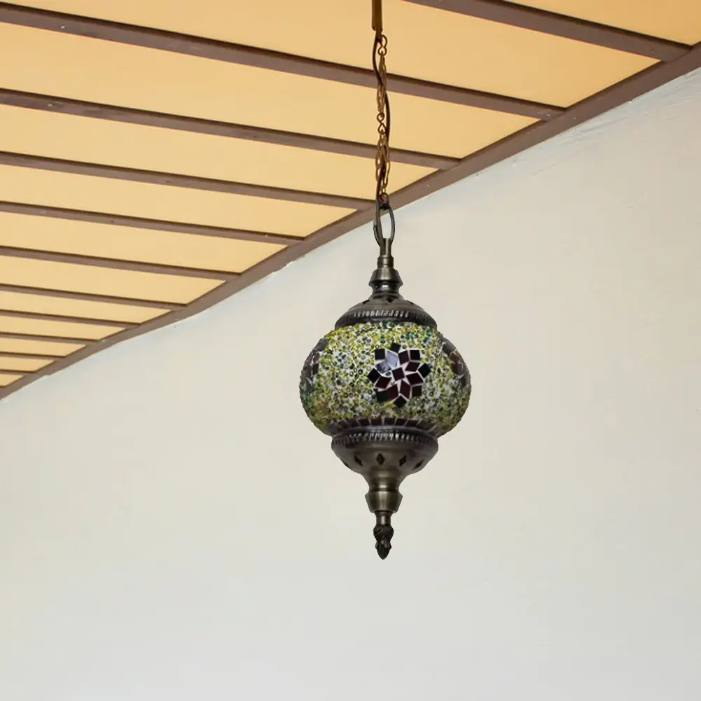 Turkish Retro Lighting E27 Bar Restaurant Mediterranean Pendant Light Restaurant Club Single Head Chandelier for Bar Home Hotel