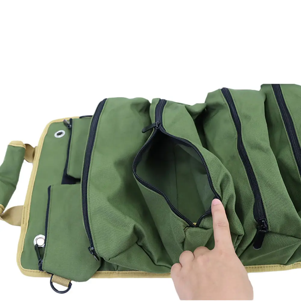 Roll Up Tool Bag Multi Pocket Tool Roll Organizer Portable Tool Organizer Carrier Bag for Mechanic/Electrician/Motorcycle/Truck