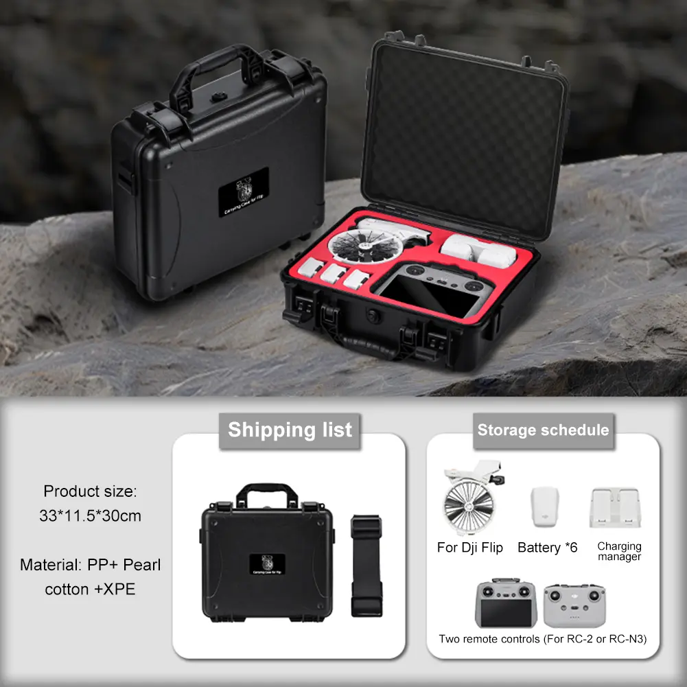 For DJI Flip Hard Carrying Case Travel Protective Case Waterproof Shoulder Bag Explosion-proof Case Handbag for DJI Flip Drone