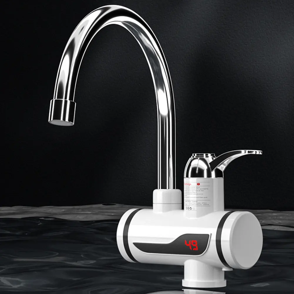 Electric Hot Water Heater Faucet 3000W Hot Cold Mixer Tap 360 Degree Rotation Hot Water Faucet Digital Kitchen Bathroom Supplies