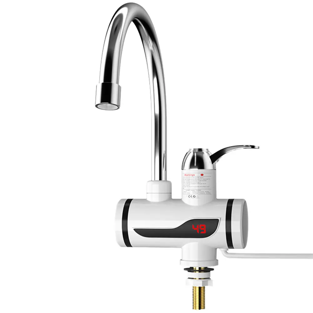 Electric Hot Water Heater Faucet 3000W Hot Cold Mixer Tap 360 Degree Rotation Hot Water Faucet Digital Kitchen Bathroom Supplies