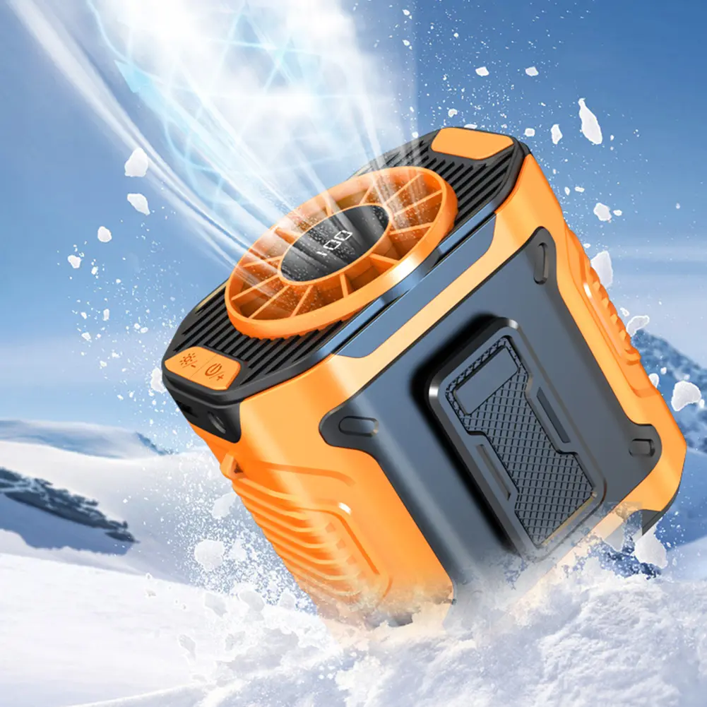 Portable Waist Fan USB Rechargeable Hands-Free Cooling Neck Fan 3600mAh Personal Fan Waist Clip Fan for Outdoor Camping Travel