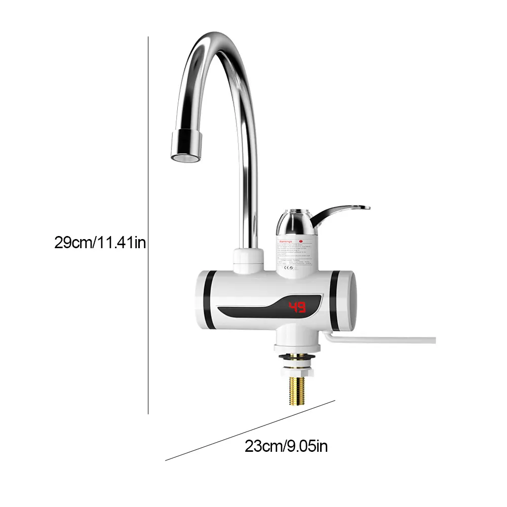 Electric Hot Water Heater Faucet 3000W Hot Cold Mixer Tap 360 Degree Rotation Hot Water Faucet Digital Kitchen Bathroom Supplies