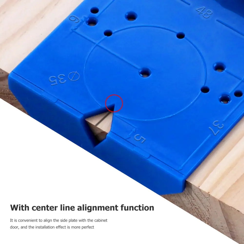 Hinge Hole Drilling Guide Locator 35mm Dowel Jig ABS Hinge Jig Hole Saw for Wood Drill Furniture Hinge Installation Woodworking
