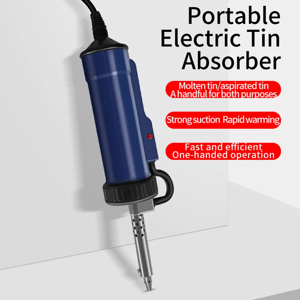 BBT-580 Automatic Vacuum Desoldering Pump AC 110V/220V Vacuum Solder Sucker 30W with 3 Suction Tip for Tin Removal and Soldering