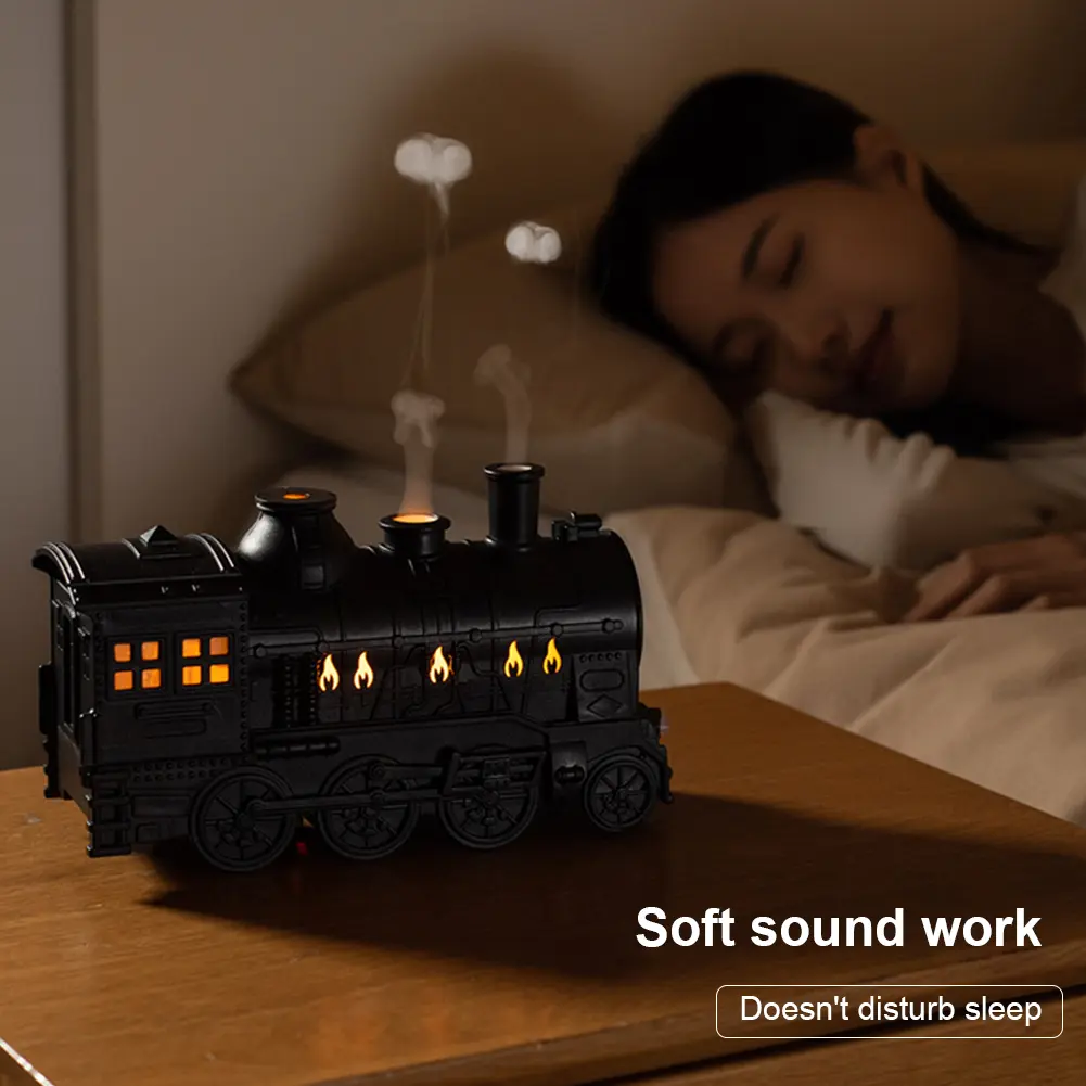 300ml Mini Train Air Humidifier Essential Oil Diffuser with Light Aromatherapy Diffuser Aroma Diffuser for Home Office Hotel