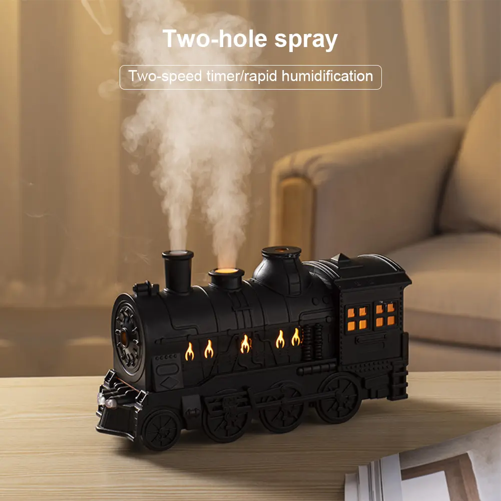 300ml Mini Train Air Humidifier Essential Oil Diffuser with Light Aromatherapy Diffuser Aroma Diffuser for Home Office Hotel