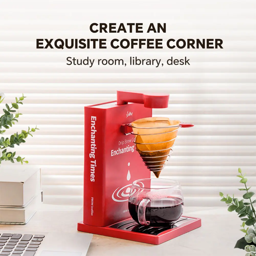 Electric Espresso Machine with Filter Paper Creative Portable Coffee Machine Compact Mini Coffee Brewer for Home Office Library