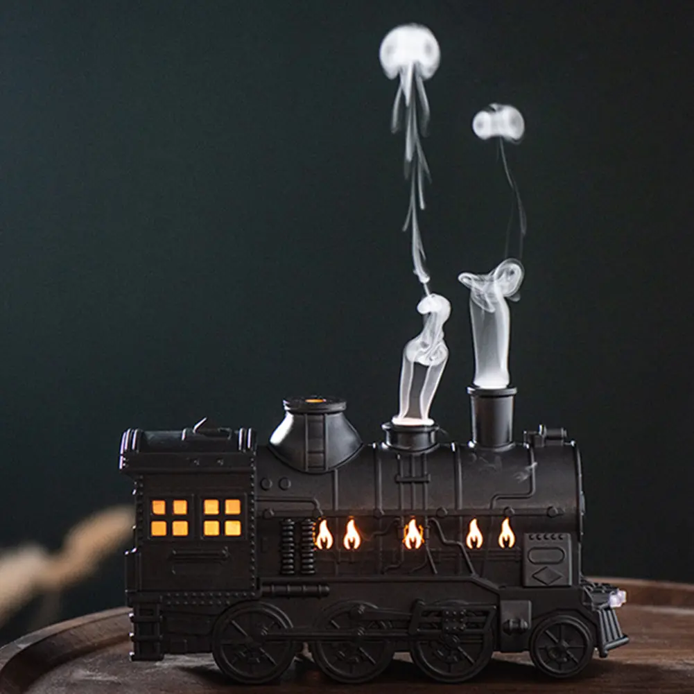 300ml Mini Train Air Humidifier Essential Oil Diffuser with Light Aromatherapy Diffuser Aroma Diffuser for Home Office Hotel