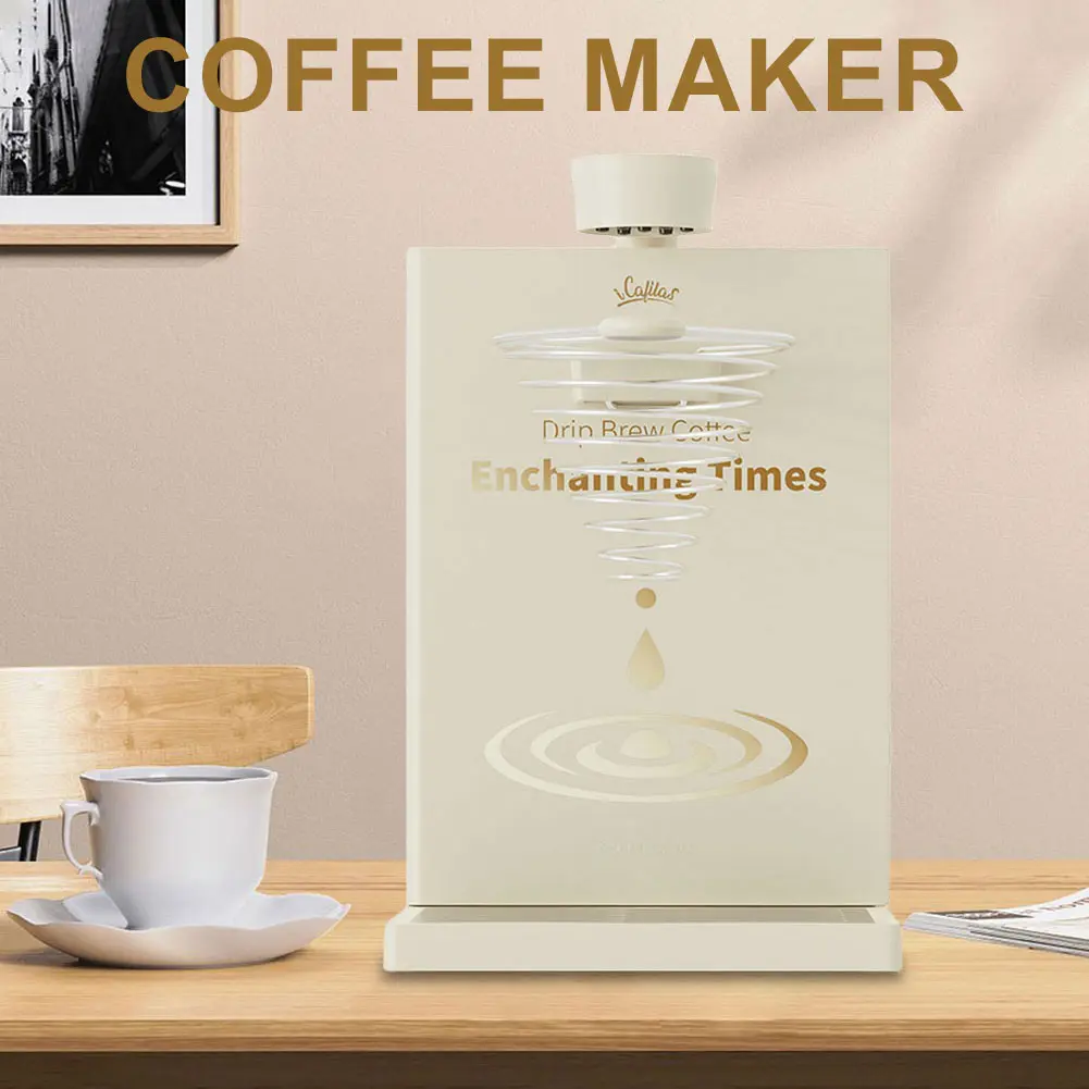 Electric Espresso Machine with Filter Paper Creative Portable Coffee Machine Compact Mini Coffee Brewer for Home Office Library