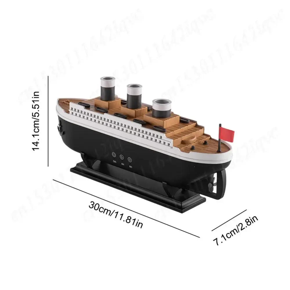 Retro Ship Air Humidifier 250ml Ocean Liner Essential Oil Diffuser Aromatherapy Diffuser Auto Shut-Off Night Light for Home Room