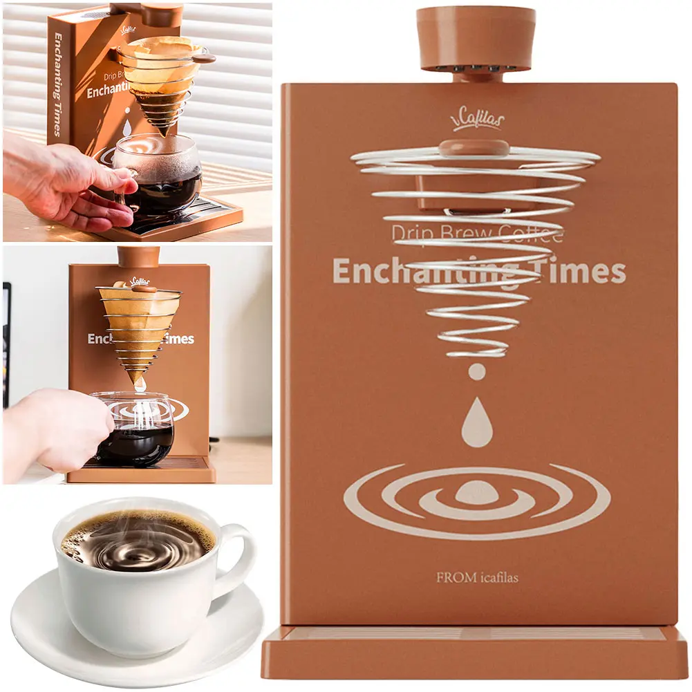 Electric Espresso Machine with Filter Paper Creative Portable Coffee Machine Compact Mini Coffee Brewer for Home Office Library