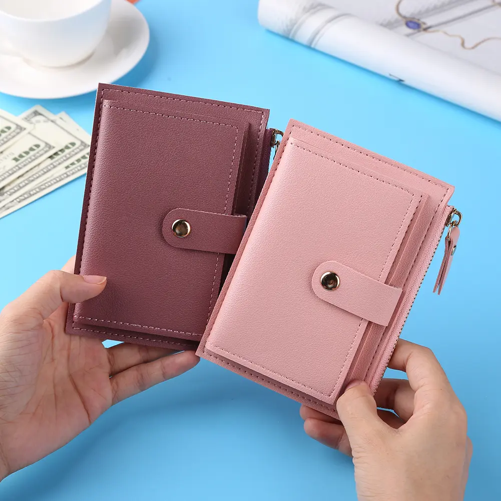 Women Fashion Leather Credit Card Wallet Card Case Ladies Casual Mini Coin Purse