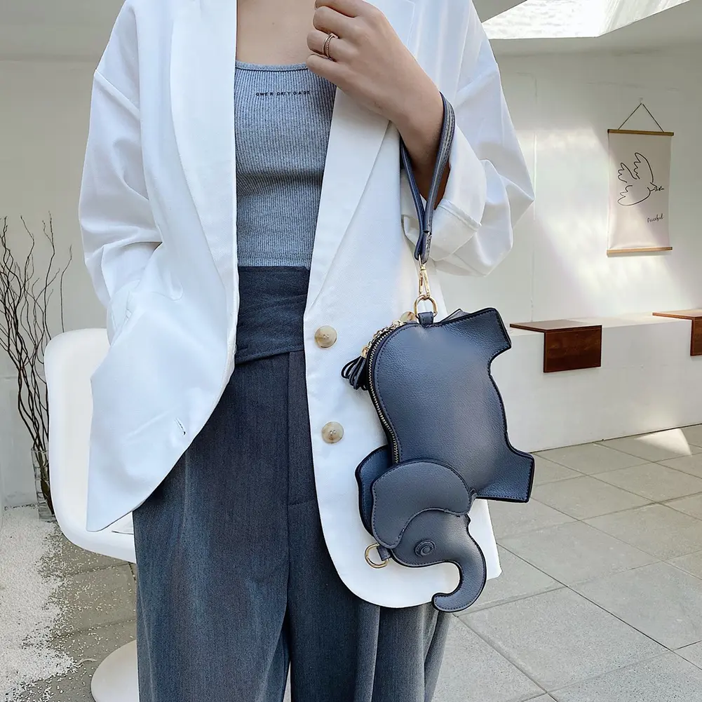 Fashion Female Crossbody Messenger Bags Funny Elephant Shape Shoulder Bag Designer Casual Purse Ladies Wristlet Handbags 2024