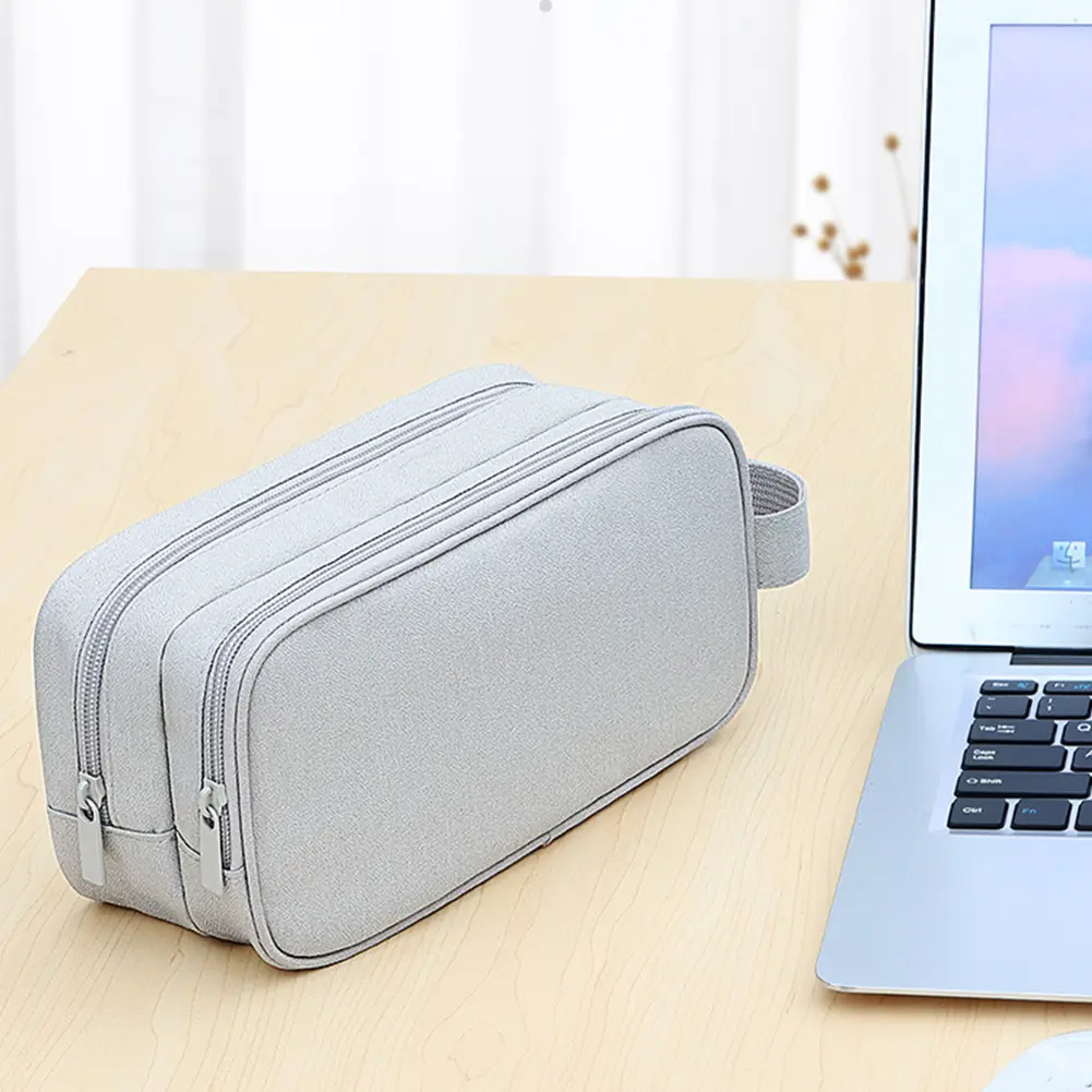 Double Layers Universal Accessories Storage Bag Multifunctional Large Capacity for USB Cable Cord Charger Headset Wire SD Card
