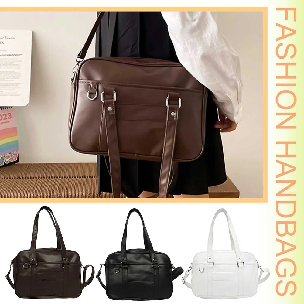 Japanese School Handbag with Adjustable Strap JK Uniform Bag with Zipper Closure Ita Bag Underarm Bag Messenger Bag for Women