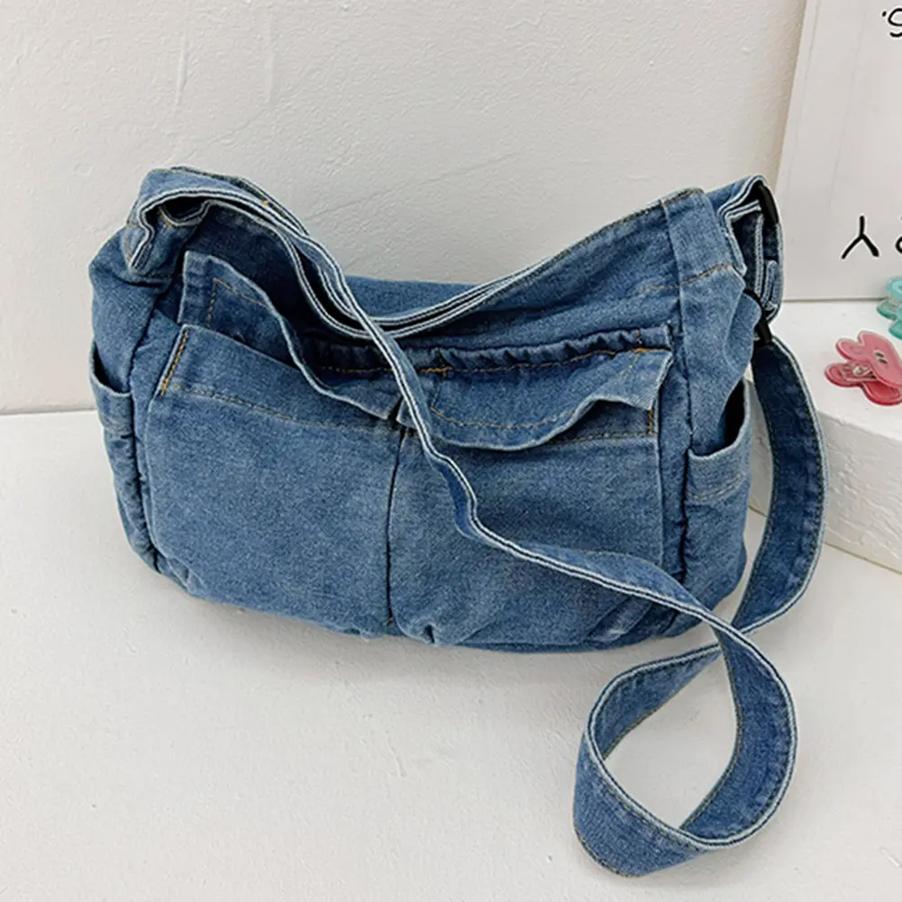 Vintage Denim Crossbody Bag Retro Jeans Tote Bag Large Capacity Women Casual Satchel Bag Fashion Shoulder Bag 2023 New Handbag