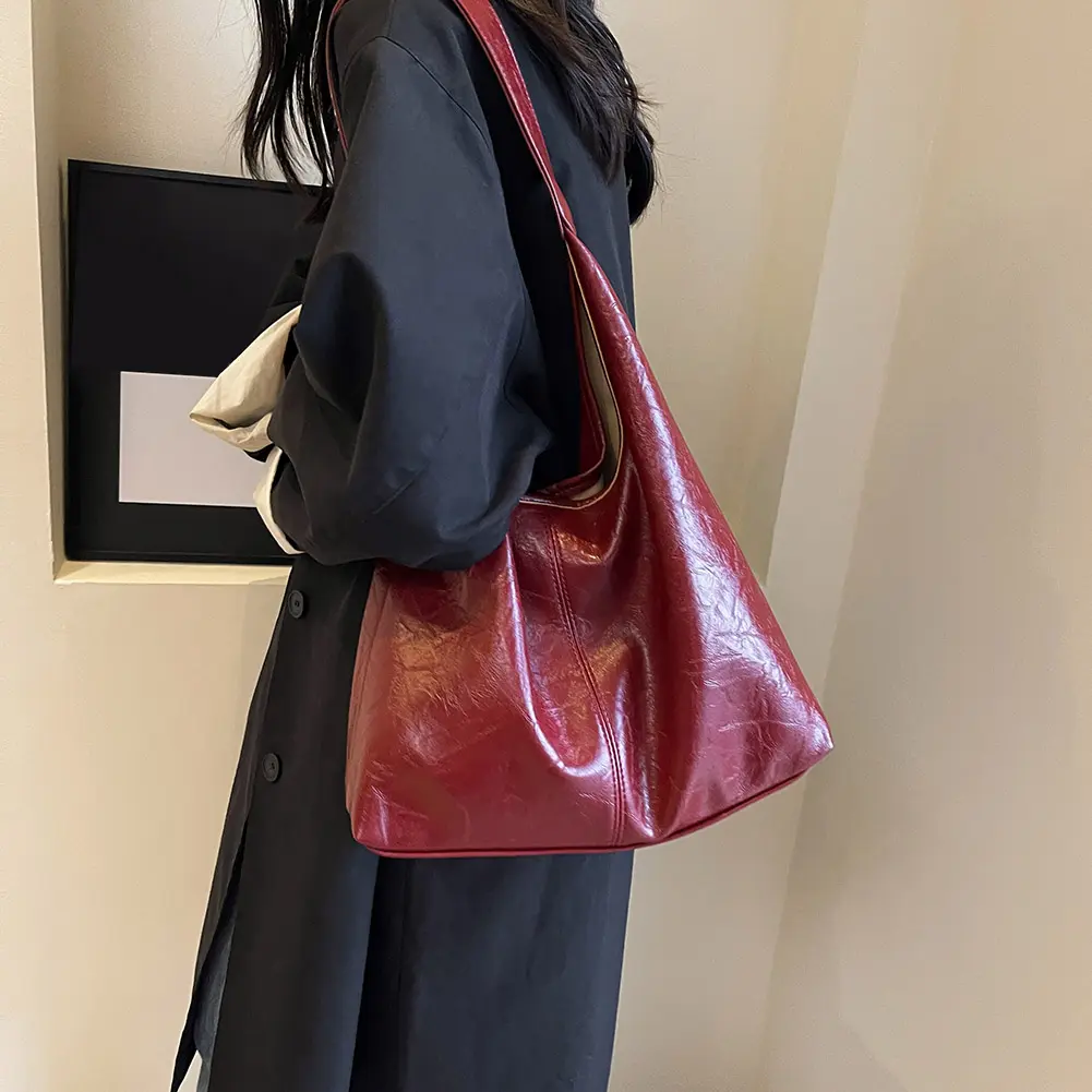 Women Leather Shoulder Bag Fashion Hobo Bag and Clutch Casual 2pcs Shoulder Bag and Handbag Set Satchel Hobo Bag Commuting Bag