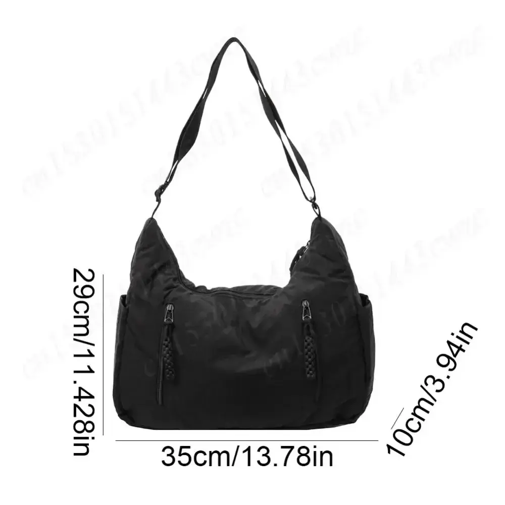 Women Crescent Crossbody Bag Nylon Multi-Pocket Lightweight Shoulder Bag Large Capacity Half Moon Sling Bag Female Shopping Bag