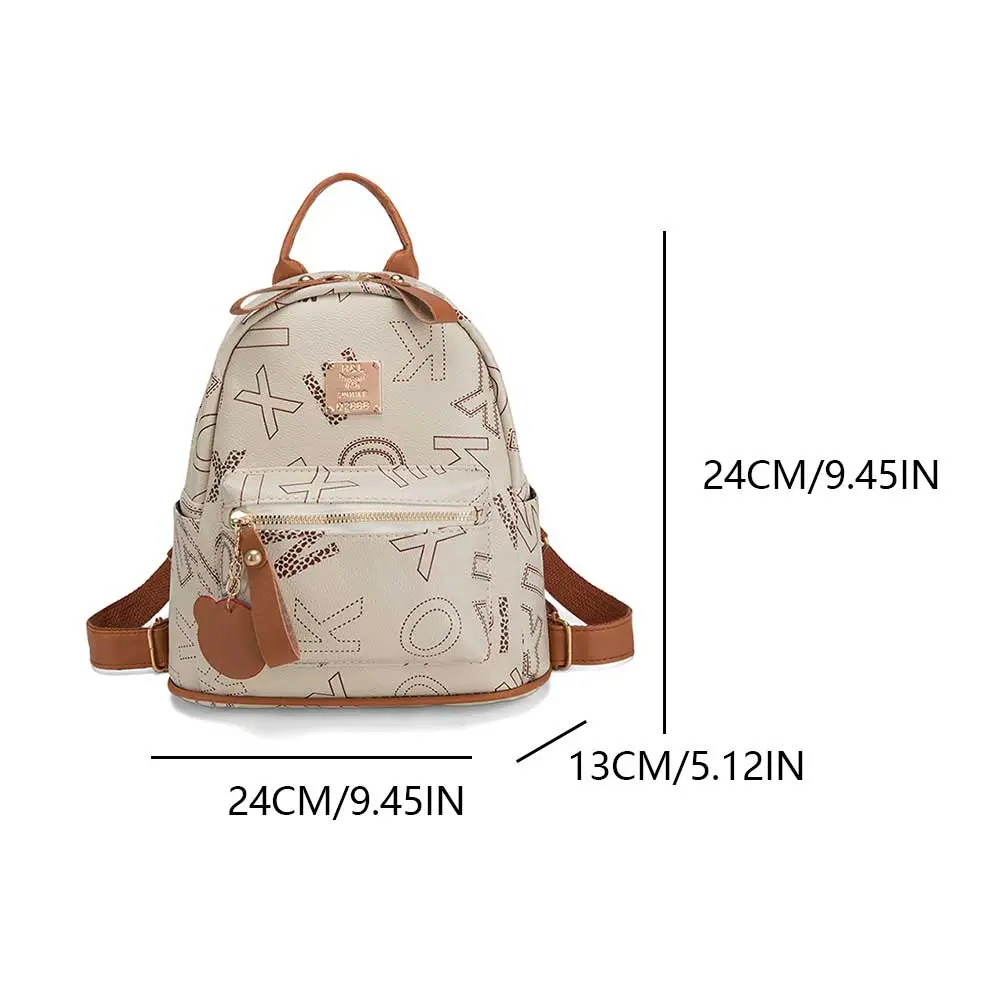 Backpack Purse PU Leather Adjustable Strap Mini Backpack for Women Multi Pockets Rucksack School Bag for Travel Shopping