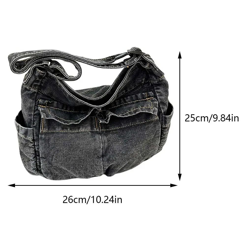 Vintage Denim Crossbody Bag Retro Jeans Tote Bag Large Capacity Women Casual Satchel Bag Fashion Shoulder Bag 2023 New Handbag