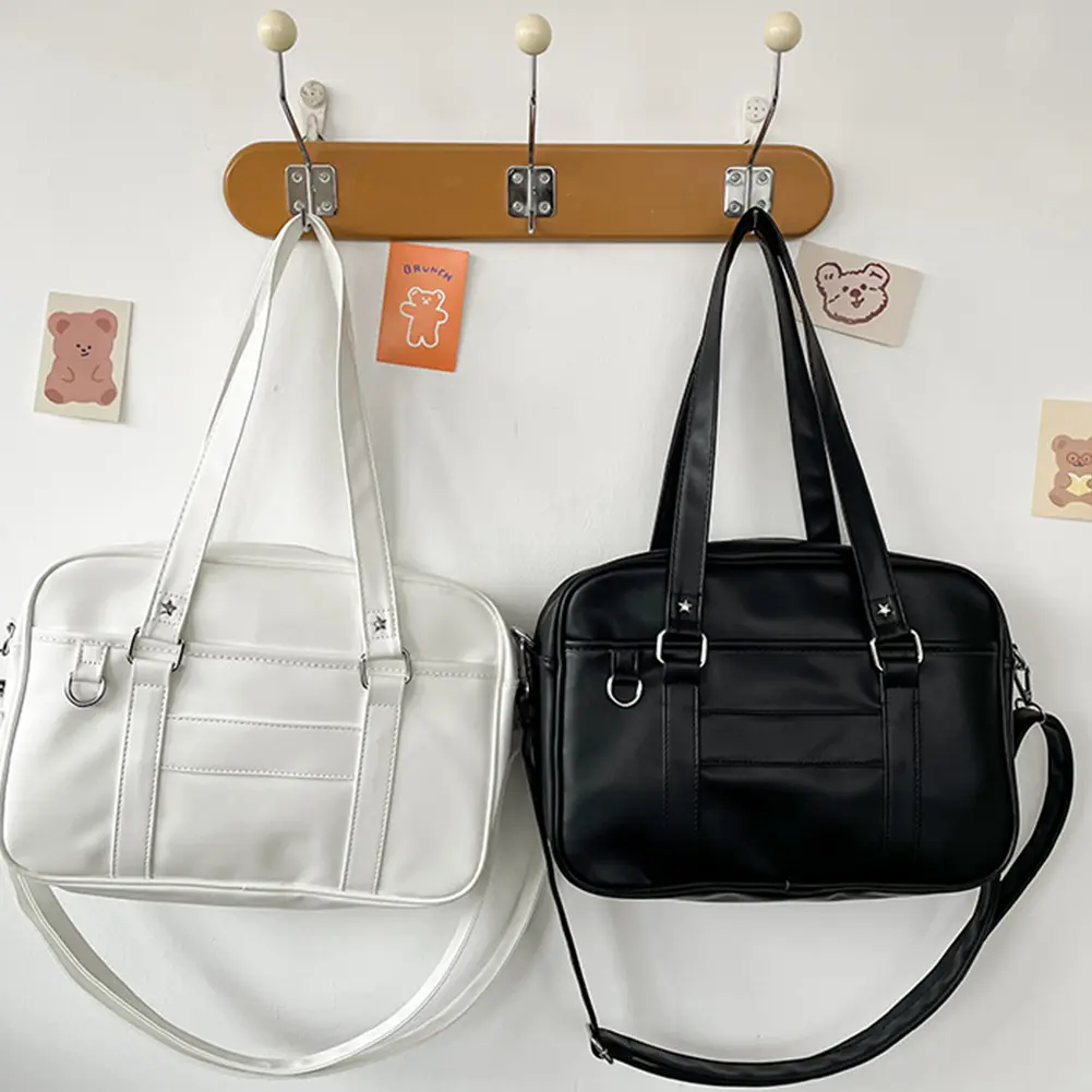 Japanese School Handbag with Adjustable Strap JK Uniform Bag with Zipper Closure Ita Bag Underarm Bag Messenger Bag for Women