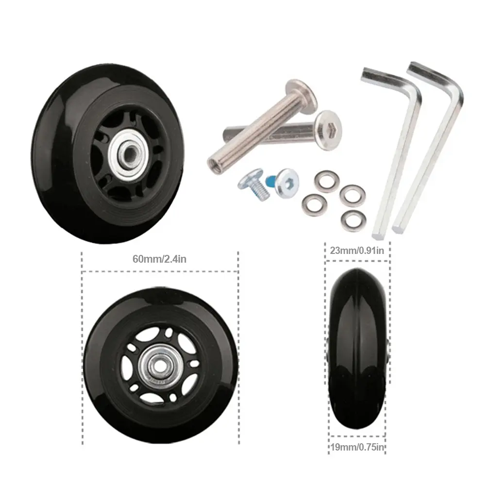1 Pair Swivel Caster Wheels Mute Suitcase Wheels with Metal Bearings Axles Screw Trolley Case Wheels Wheels Bearings Repair Kits