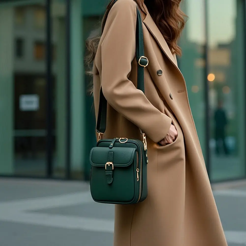 Crossbody Leather Bag Vintage Anti-Theft Messengers Bag for Women Men