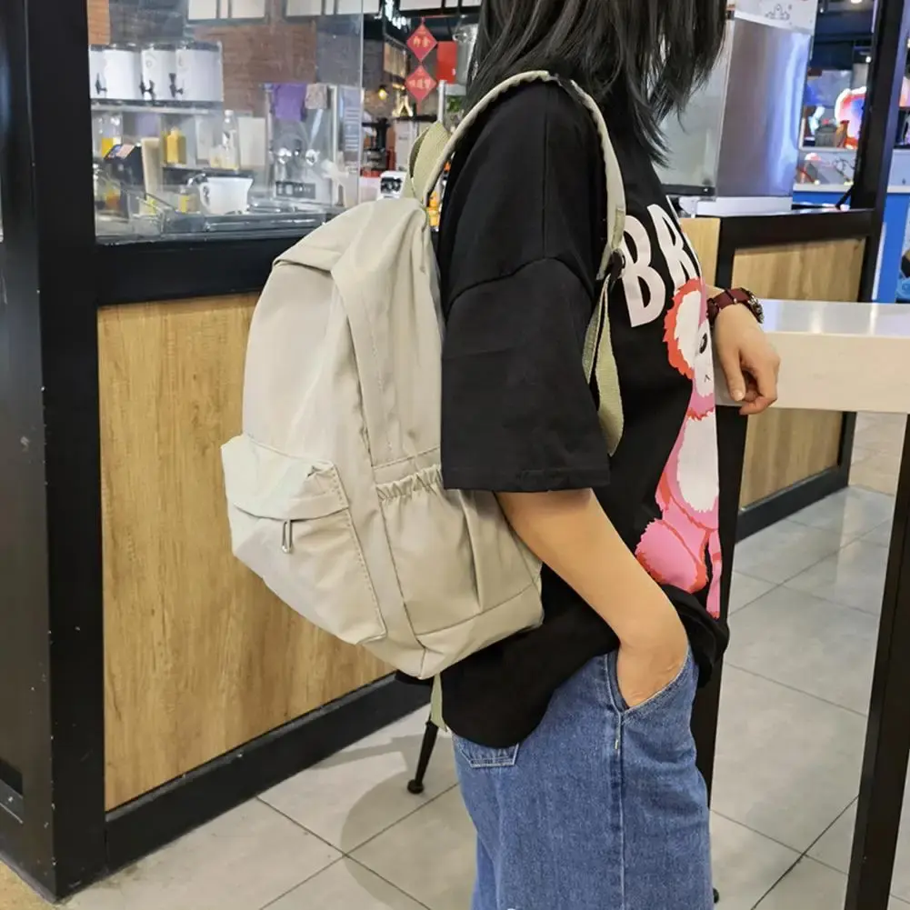 Fashion Women Large Capacity Handbags Preppy Style School Solid Color Backpack