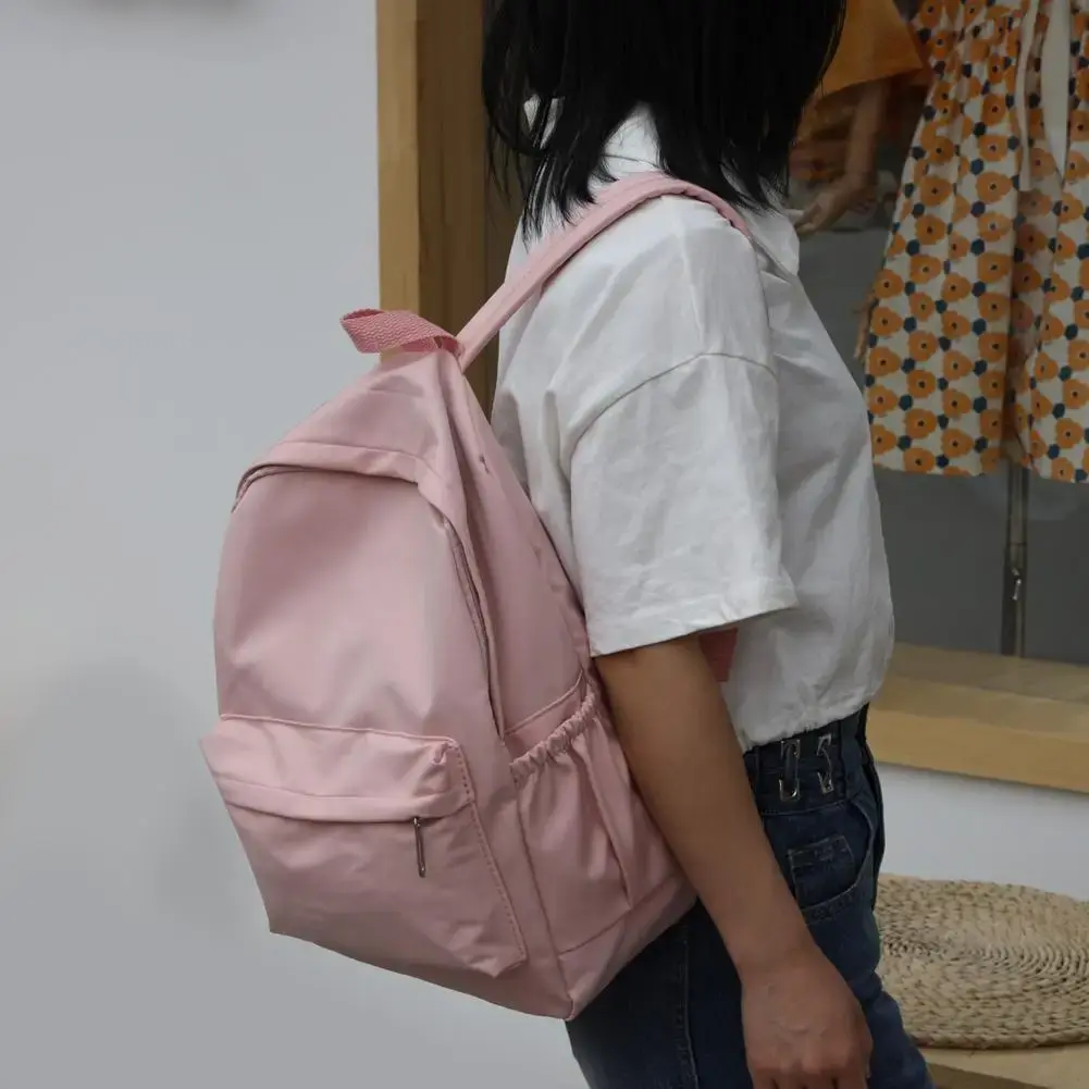 Fashion Women Large Capacity Handbags Preppy Style School Solid Color Backpack