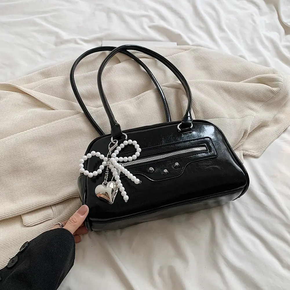 Women PU Shoulder Bag Stylish Armpit Bag Solid Color Fashion Underarm Bag Large Capacity Trendy Tote Handbag Outdoor Travel Bag