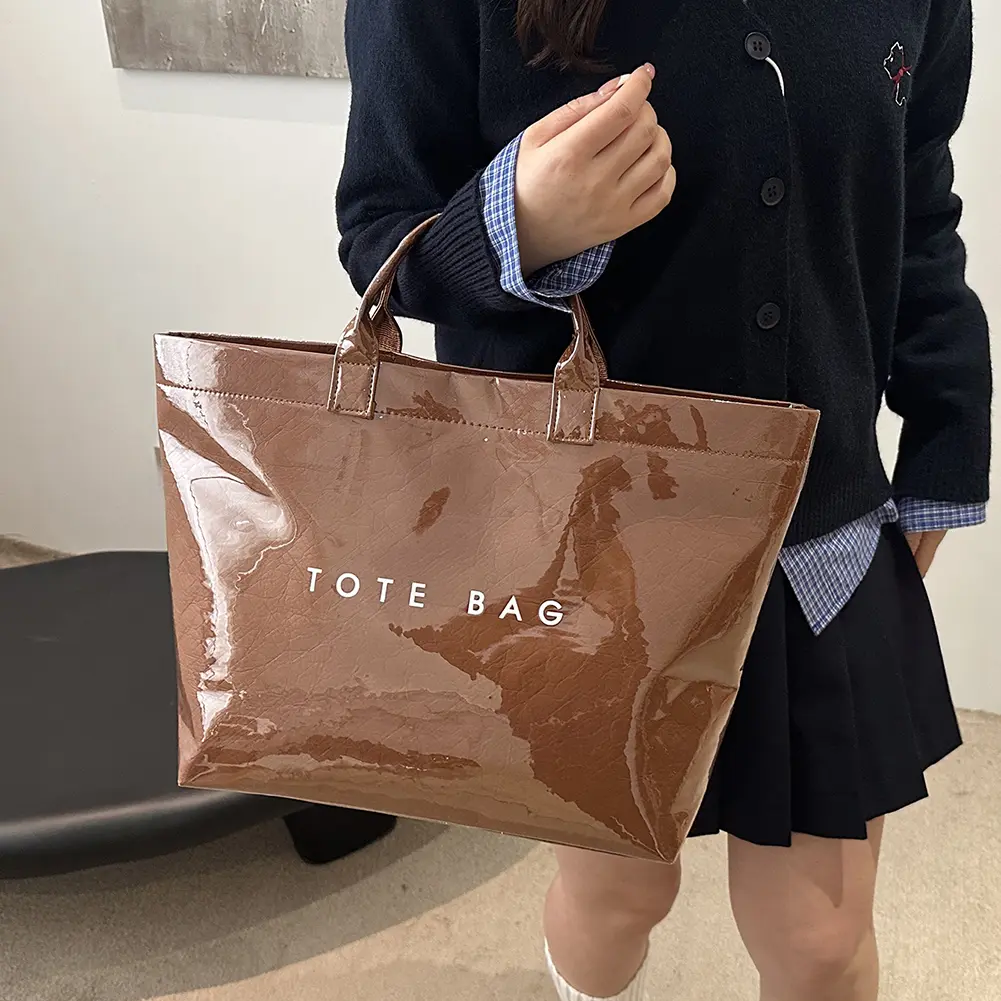 Tote Bag for Women Men Handbag with Inner Pocket Top Handle Bag Solid Color Large Classic Tote Satchel Bag for Travel Shopping