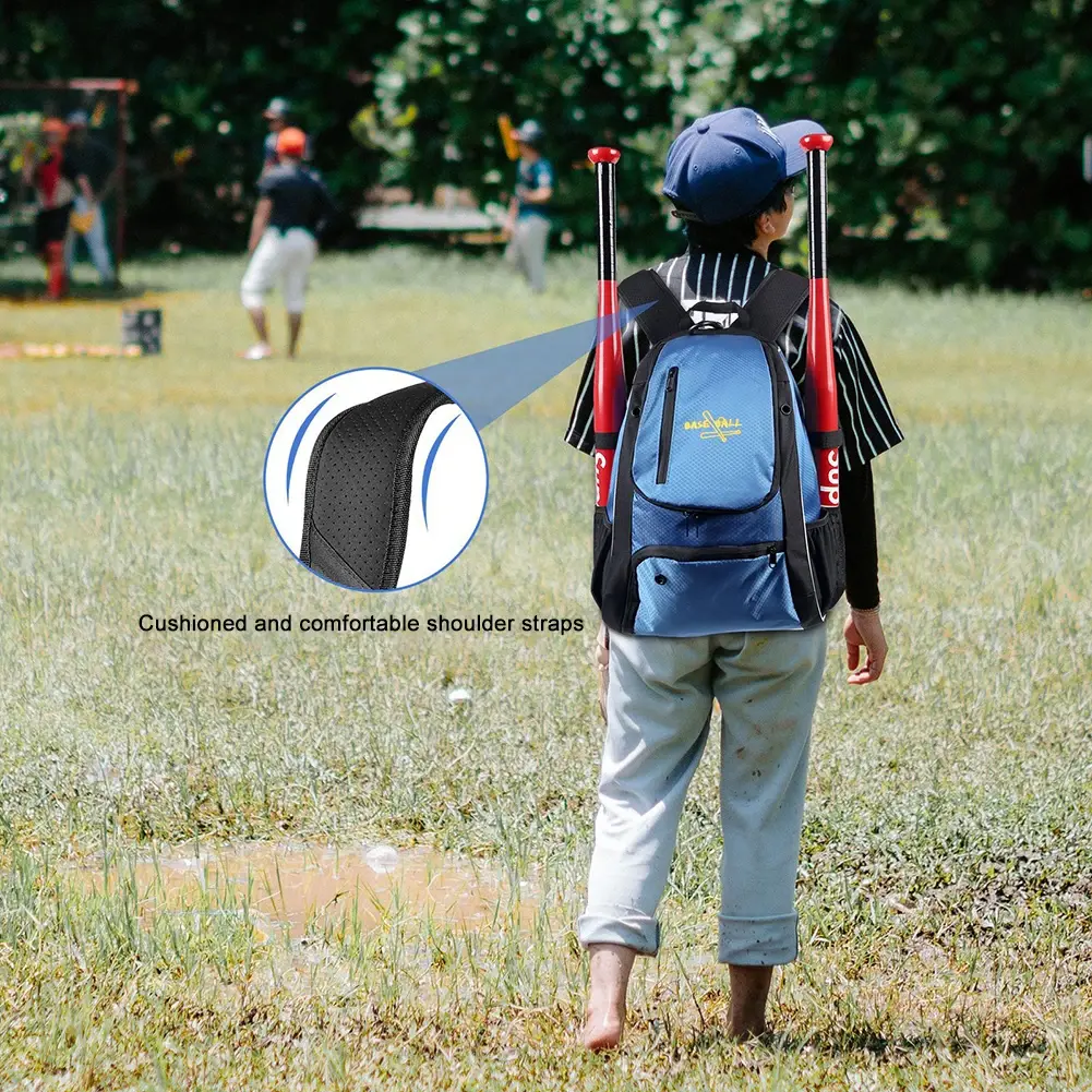 Softball Backpack Bag Large Capacity Softball Ball Bats Backpack with Shoes Compartment Outdoor Match Storage Accessory Bag