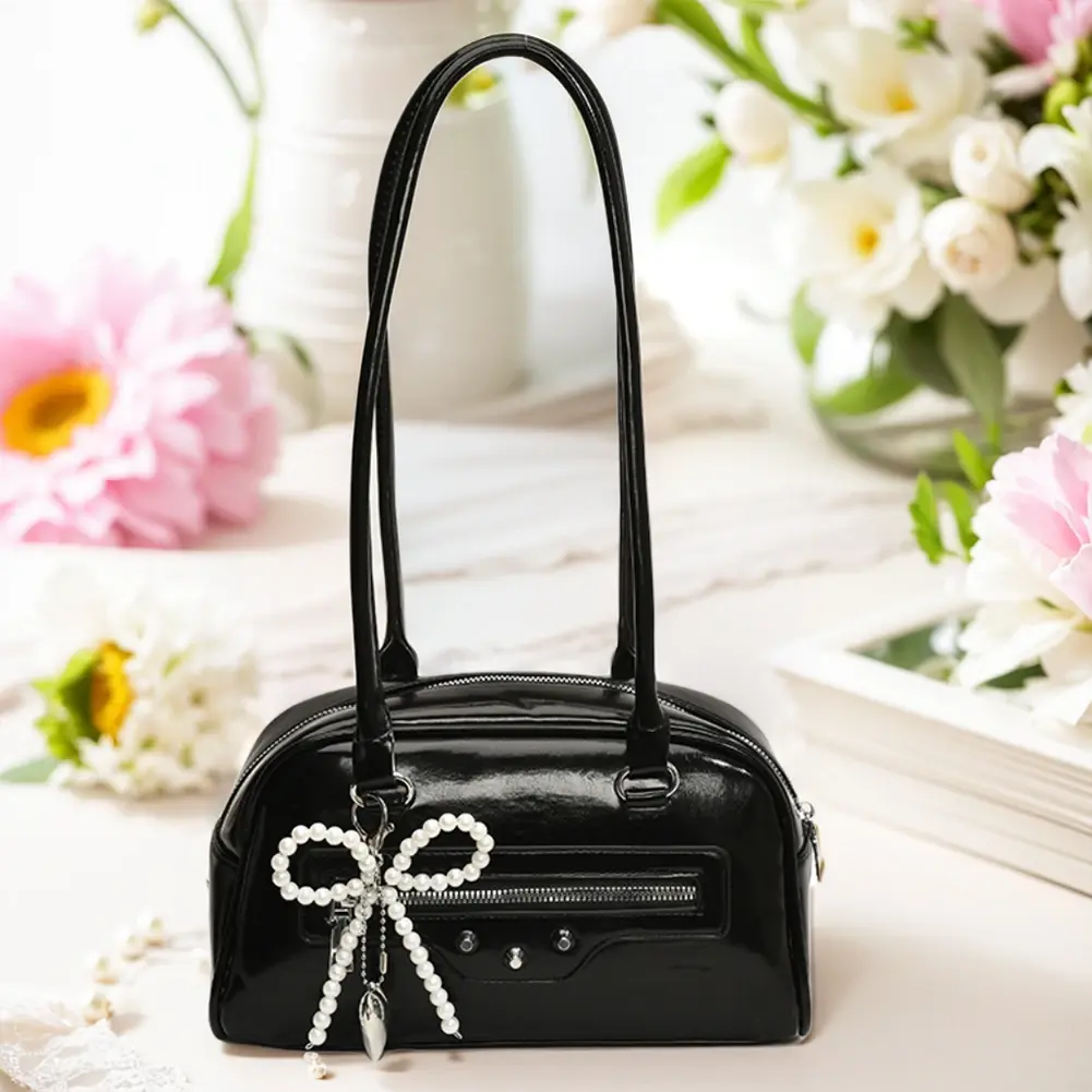 Women PU Shoulder Bag Stylish Armpit Bag Solid Color Fashion Underarm Bag Large Capacity Trendy Tote Handbag Outdoor Travel Bag