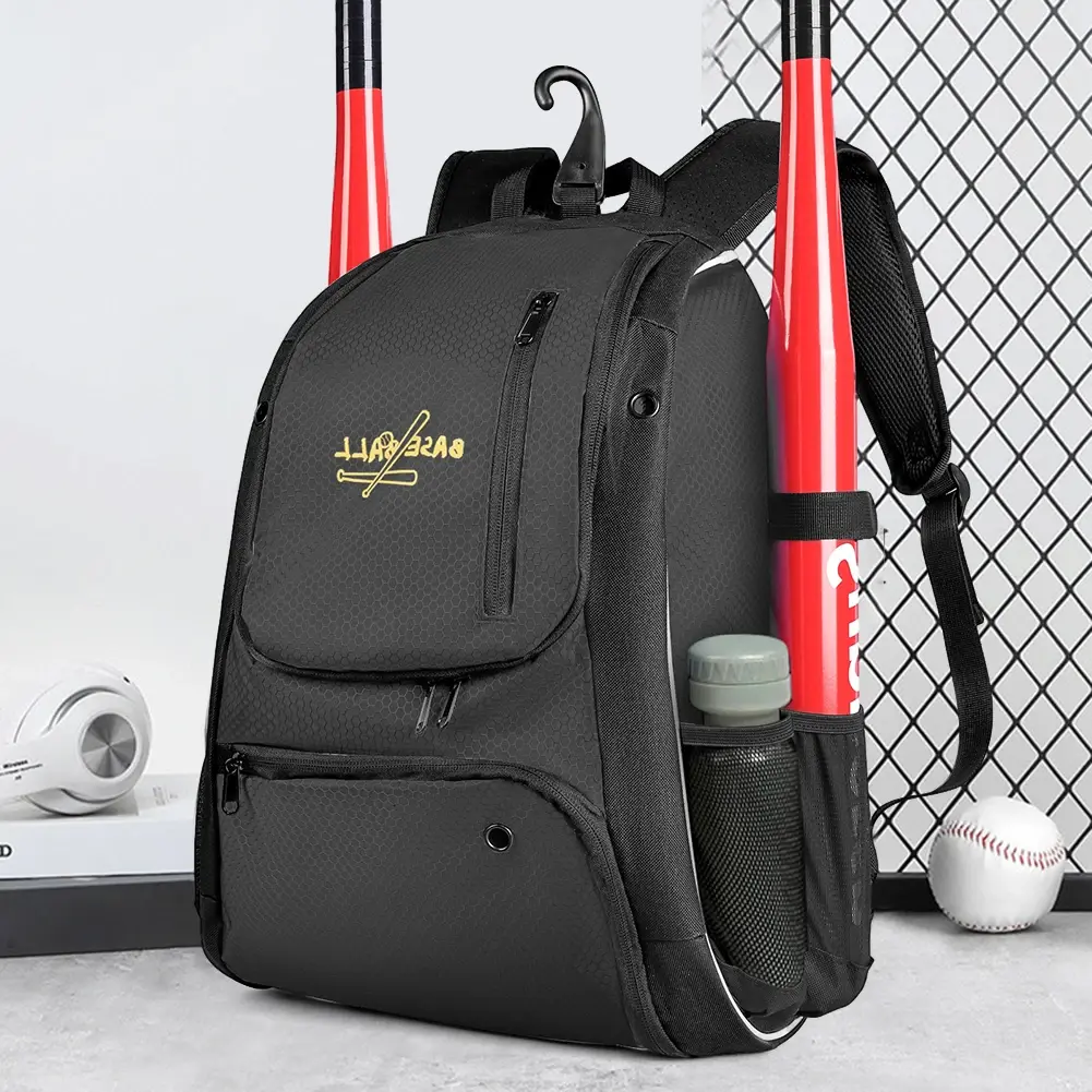 Softball Backpack Bag Large Capacity Softball Ball Bats Backpack with Shoes Compartment Outdoor Match Storage Accessory Bag