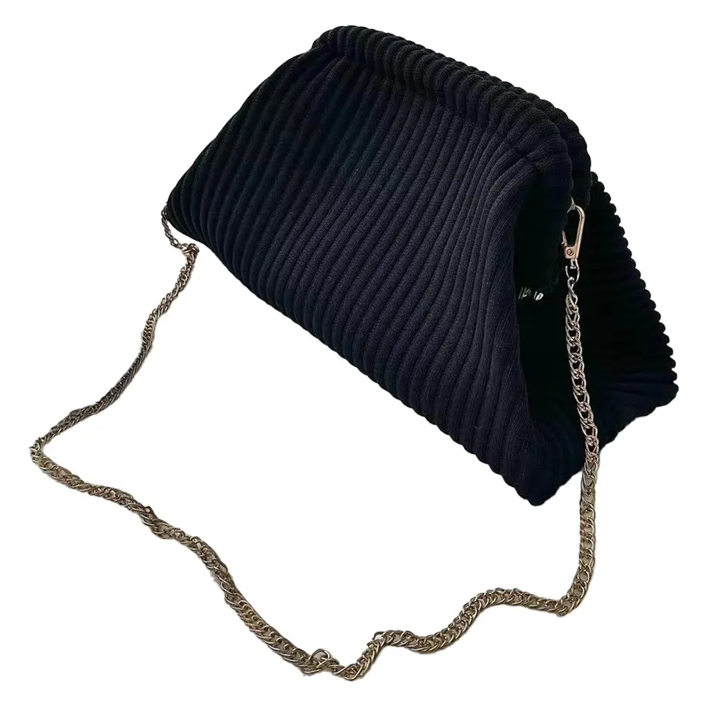 Women Evening Clutch Bag Corduroy Evening Purse Large Capacity Soft Clutch Handbag Chain Strap Chic Hobo Bag Simple Satchel Bag