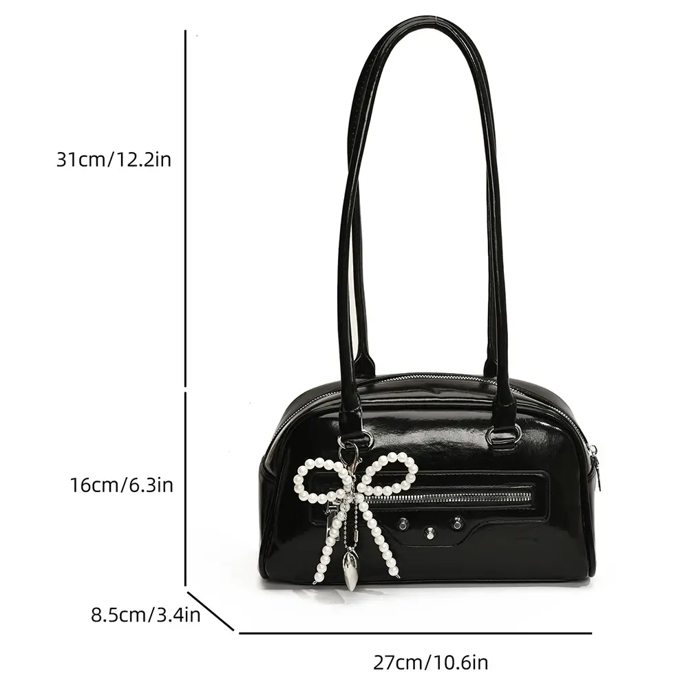 Women PU Shoulder Bag Stylish Armpit Bag Solid Color Fashion Underarm Bag Large Capacity Trendy Tote Handbag Outdoor Travel Bag