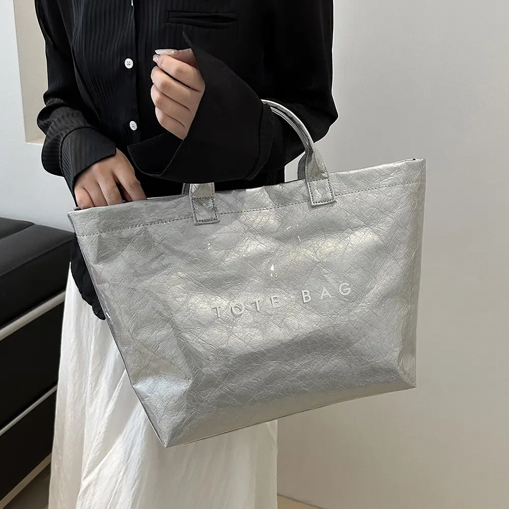 Tote Bag for Women Men Handbag with Inner Pocket Top Handle Bag Solid Color Large Classic Tote Satchel Bag for Travel Shopping